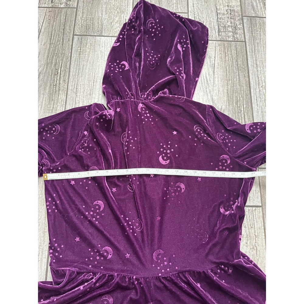 Spirit Halloween Celestial Coven Hooded Dress Women 1X Purple Bell Sleeve Witch - Picture 5 of 14